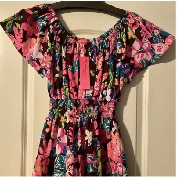 Lilly Pulitzer Ellabell Midi dress cherry ganache bohemian garden medium NWT - Picture 9 of 9